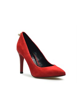 Czółenka Kotyl 7291 Czerwone zamsz ze sklepu Arturo-obuwie w kategorii Czółenka - zdjęcie 47038338