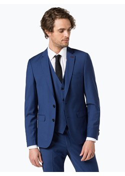 Finshley & Harding London Męska marynarka od garnituru modułowego Mężczyźni Slim Fit Wełna błękit królewski jednolity ze sklepu vangraaf w kategorii Marynarki męskie - zdjęcie 47785568