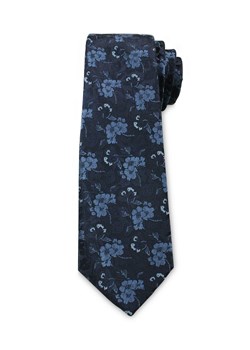 Męski Krawat Chattier - Kwiaty, Motyw Florystyczny, Granatowy KRCH1047 ze sklepu JegoSzafa.pl w kategorii Krawaty - zdjęcie 48472535