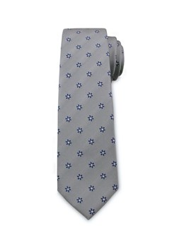 Męski Krawat Chattier - Stalowy, Drobne Kwiatki KRCH1032 ze sklepu JegoSzafa.pl w kategorii Krawaty - zdjęcie 48472567