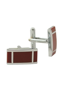 Męskie Spinki do Mankietów - Alties - Czerwone Wypełnienie SPMALT0132 ze sklepu JegoSzafa.pl w kategorii Spinki do mankietów - zdjęcie 49095807