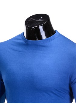 Longsleeve męski bez nadruku 59L - niebieski ze sklepu Edoti w kategorii T-shirty męskie - zdjęcie 50991359