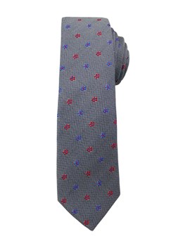Modny i Elegancki Krawat Alties - Stalowy w Małe Kwiatki KRALTS0175 ze sklepu JegoSzafa.pl w kategorii Krawaty - zdjęcie 52172416