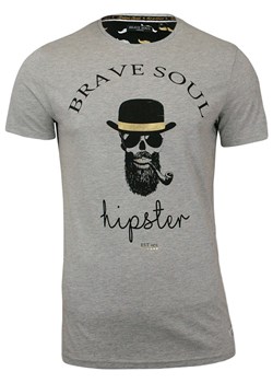 T-Shirt męski (koszulka) - Brave Soul - Hipster z Fajką w Kapeluszu TSBRSSS18MIDASgrey ze sklepu JegoSzafa.pl w kategorii T-shirty męskie - zdjęcie 54744518