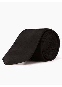 Finshley & Harding Krawat jedwabny męski Mężczyźni Jedwab czarny jednolity ze sklepu vangraaf w kategorii Krawaty - zdjęcie 56558956