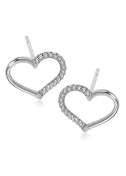 Kolczyki srebrne z cyrkoniami - serce - Unique ze sklepu YES.pl w kategorii Kolczyki - zdjęcie 57366529