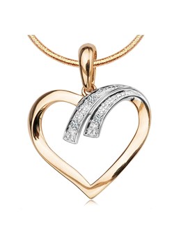 Zawieszka z dwukolorowego złota z diamentami - serce ze sklepu YES.pl w kategorii Zawieszki - zdjęcie 57366817