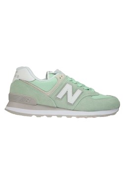 Buty sportowe damskie New Balance zielone płaskie sznurowane 