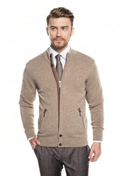 Sweter męski brązowy Recman casualowy 