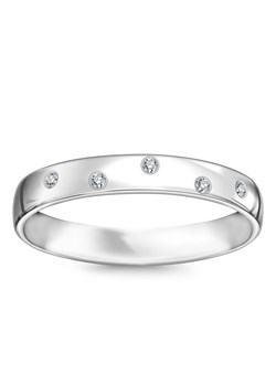 Obrączka z białego złota z diamentami - Forever ze sklepu YES.pl w kategorii Obrączki - zdjęcie 57587725
