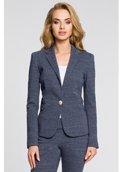Dresowy żakiet damski w eleganckim stylu - granatowy ze sklepu Cudmoda w kategorii Marynarki damskie - zdjęcie 57624826
