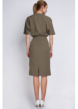 Sukienka mini z luźną górą - khaki ze sklepu Cudmoda w kategorii Sukienki - zdjęcie 57625937