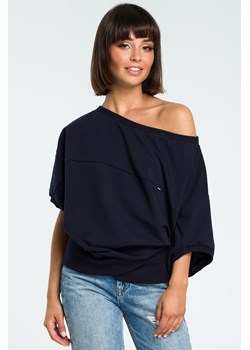 Bluza oversize z rękawem kimono - granatowa ze sklepu Cudmoda w kategorii Bluzy damskie - zdjęcie 57626666