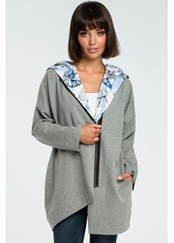 Zasuwana bluza z kapturem - szara ze sklepu Cudmoda w kategorii Bluzy damskie - zdjęcie 57627189