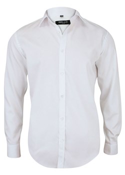 Bawełniana Biała Elegancka Koszula - BELLO - Taliowana, Długi Rękaw KSDWBELLOBS015 ze sklepu JegoSzafa.pl w kategorii Koszule męskie - zdjęcie 57670985