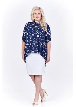 Bluzka FBZ932 GRANATOWY wzorki ze sklepu fokus.pl w kategorii Koszule damskie - zdjęcie 57693787
