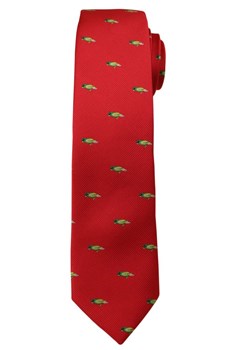 Czerwony Modny Krawat -Angelo di Monti- 6 cm, Męski, w Zielone Papugi, Motyw Zwierzęcy KRADM1451 ze sklepu JegoSzafa.pl w kategorii Krawaty - zdjęcie 58952809