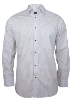 Biała Klasyczna Koszula Męska, Długi Rękaw - JUREL - 100% Bawełna, w Czerwono-Granatowe Kropki KSDWJRL0065 ze sklepu JegoSzafa.pl w kategorii Koszule męskie - zdjęcie 59562415