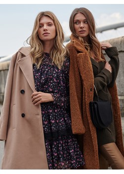 Spodnie damskie Top Secret brązowe młodzieżowe z tkaniny 