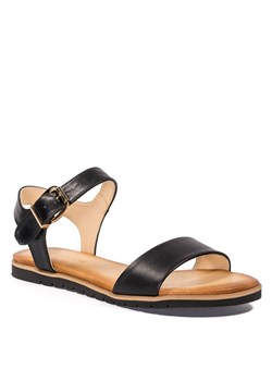 Czarne skórzane sandały na grubej podeszwie 67S ze sklepu NESCIOR w kategorii Sandały damskie - zdjęcie 59990295