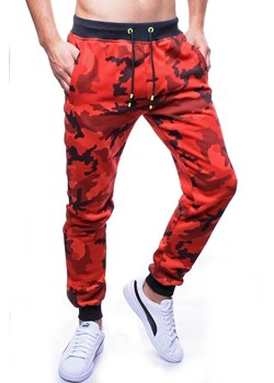 Spodnie męskie dresowe czerwone moro Recea ze sklepu Recea.pl w kategorii Spodnie męskie - zdjęcie 60177516