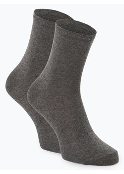 Marie Lund Skarpety pakowane po 2 szt. Kobiety Bawełna antracytowy jednolity ze sklepu vangraaf w kategorii Skarpetki damskie - zdjęcie 62395897