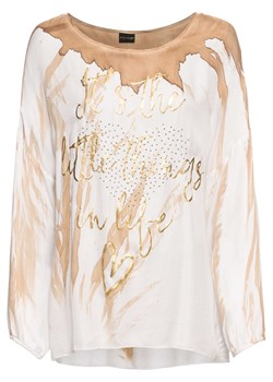 Bluzka damska beżowa BODYFLIRT w stylu glamour 