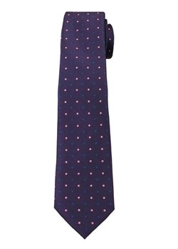 Fioletowy Elegancki Krawat Męski -ALTIES- 6 cm, w Niebiesko-Różowe Kropki KRALTS0256 ze sklepu JegoSzafa.pl w kategorii Krawaty - zdjęcie 63017956