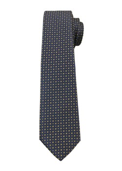 Granatowy Elegancki Krawat Męski -ALTIES- 6 cm, w Żółte Kwadraciki KRALTS0267 ze sklepu JegoSzafa.pl w kategorii Krawaty - zdjęcie 63017978