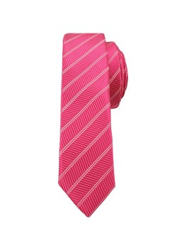 Różowy Stylowy Krawat (Śledź) Męski -ALTIES- 5 cm, Wąski, w Paski KRALTStani0228 ze sklepu JegoSzafa.pl w kategorii Krawaty - zdjęcie 63018008