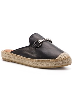 Espadryle damskie czarne Kanna płaskie letnie bez zapięcia bez wzorów tkaninowe 