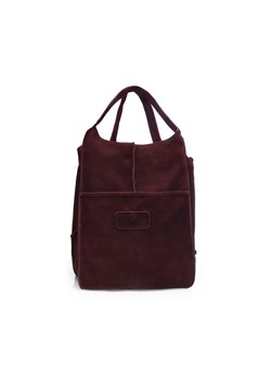 Shopper bag Arturo Vicci do ręki skórzana bez dodatków zamszowa mieszcząca a4 