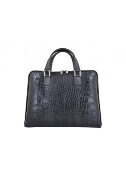 Torba na laptopa granatowa Barberini`s ze skóry 