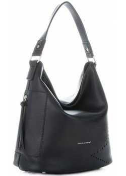 Granatowa shopper bag David Jones na ramię 