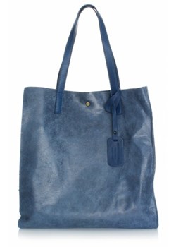 Torba Skórzana Shopper Bag z Kosmetyczką Granat ze sklepu PaniTorbalska w kategorii Torby Shopper bag - zdjęcie 64686715
