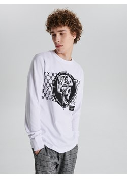 Cropp - Koszulka z długim rękawem - biały ze sklepu Cropp w kategorii T-shirty męskie - zdjęcie 65476097