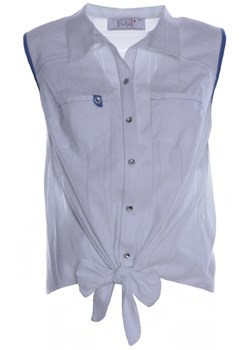 Bluzka FBZ618 BIAŁY wzór+CHABROWY ze sklepu fokus.pl w kategorii Koszule damskie - zdjęcie 65773859
