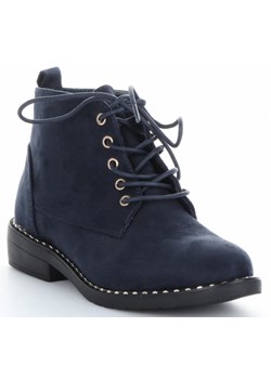 Workery damskie Sergio Todzi jesienne bez wzorów niebieskie sznurowane na obcasie casualowe 