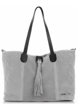 Shopper bag Vittoria Gotti szara duża na ramię 