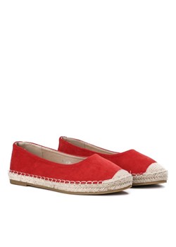 Espadryle damskie Royalfashion.pl czerwone bez zapięcia płaskie z tkaniny 