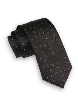 Ciemny Brązowy Elegancki Krawat -Angelo di Monti- 6 cm, Męski, w Figury Geometryczne KRADM1590 ze sklepu JegoSzafa.pl w kategorii Krawaty - zdjęcie 67816658