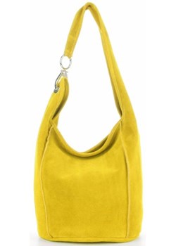 Vittoria Gotti Made in Italy Firmowe Torebki Skórzane Modny Shopper XL Żółta (kolory) ze sklepu PaniTorbalska w kategorii Torby Shopper bag - zdjęcie 67986965