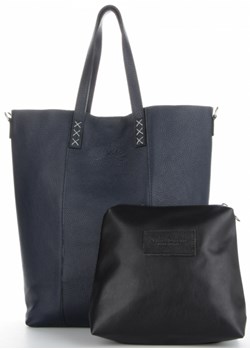 Shopper bag Vittoria Gotti bez dodatków skórzana mieszcząca a7 elegancka na ramię matowa 