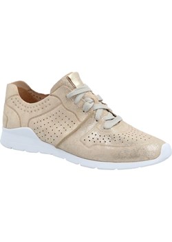Buty sportowe damskie Ugg sneakersy w stylu młodzieżowym beżowe bez wzorów skórzane sznurowane płaskie 