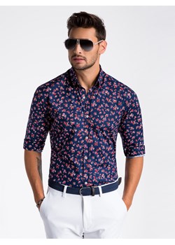 Koszula męska z długimi rękawami w abstrakcyjnym wzorze młodzieżowa 