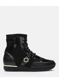 Sneakersy damskie Kazar na wiosnę gładkie sportowe sznurowane na platformie skórzane 