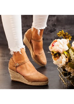 Espadryle damskie Royalfashion.pl z tkaniny gładkie eleganckie na koturnie 