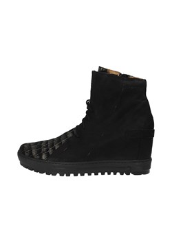 Sneakersy damskie Darbut na koturnie sznurowane z zamszu casualowe 
