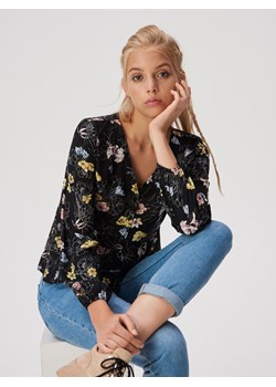Bluzka damska Sinsay z długim rękawem wielokolorowa z okrągłym dekoltem 