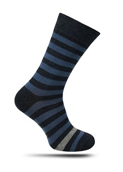 Niebiesko-Granatowe Bawełniane Skarpetki Męskie -Chattier- w Paski, Casualowe SKCH0080casual ze sklepu JegoSzafa.pl w kategorii Skarpetki męskie - zdjęcie 72719799